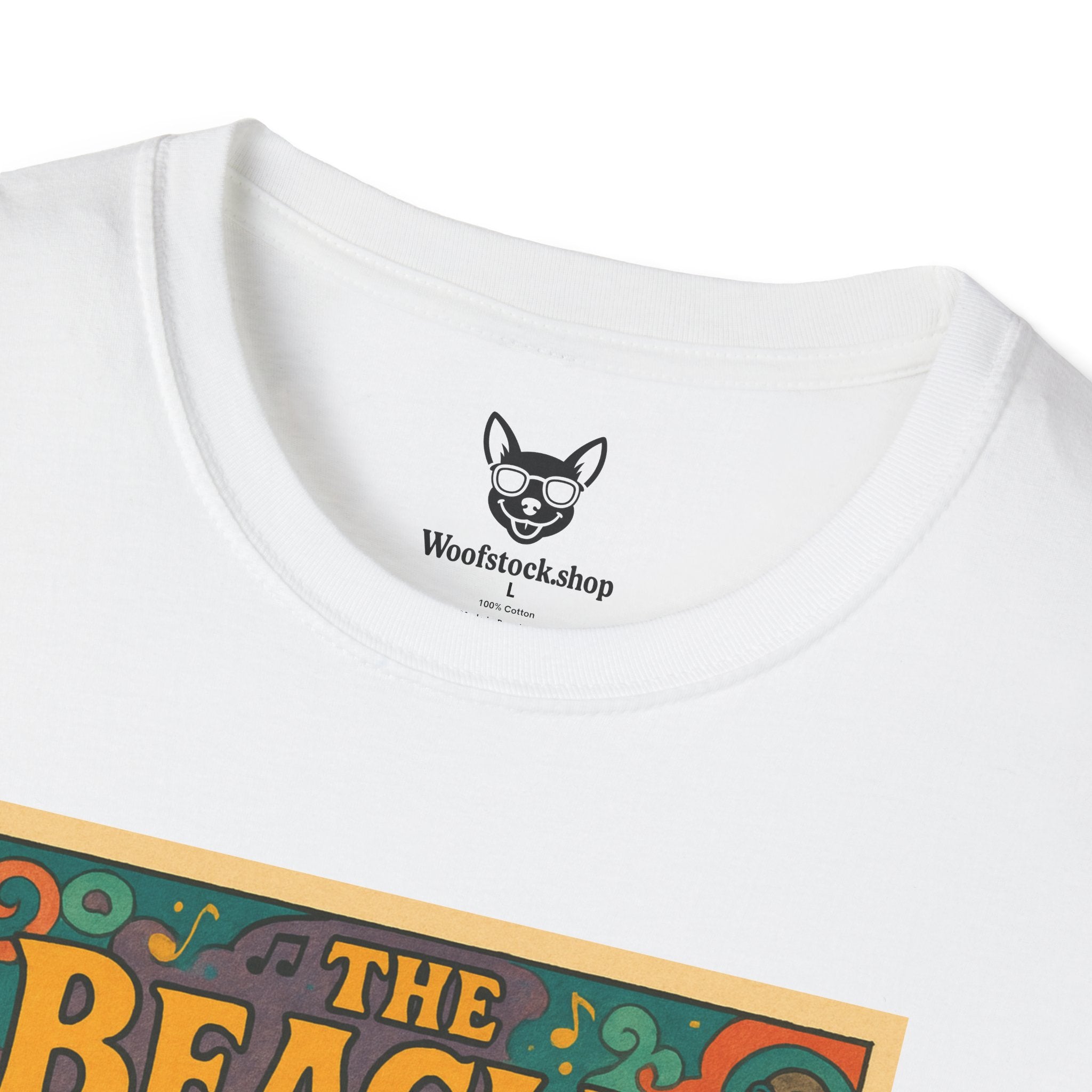 The Beatles Concert Poster Dog Parody Unisex Softstyle T-Shirt -- Funny Dog Concert Tee for Music and Dog Lovers